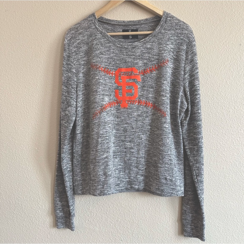 Soft as a Grape San Francisco Giants Marled Gray Long Sleeve Top Women's Size S